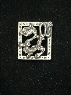 Silver Tone Asian Dragon Pendant